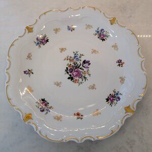 Reichenbach Germany Fine China Vintage Floral, Gold and White Display Plate